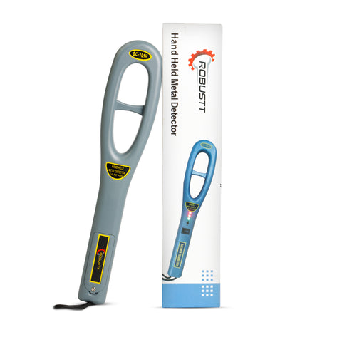 Robustt High Sensitivity Hand Held Metal Detector, With Battery Included Alarm Mode, Sound, Vibration & Led Lights | For Malls, Airports, Railway Stations, Banks