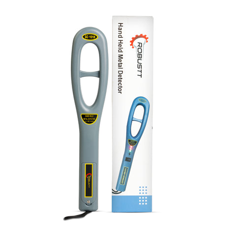 Robustt High Sensitivity Hand Held Metal Detector, With Battery Included Alarm Mode, Sound, Vibration & Led Lights | For Malls, Airports, Railway Stations, Banks
