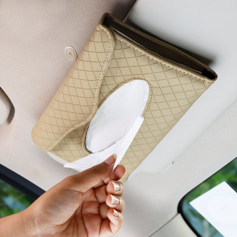 Robustt Car Sun Visor Tissue Holder - Beige
