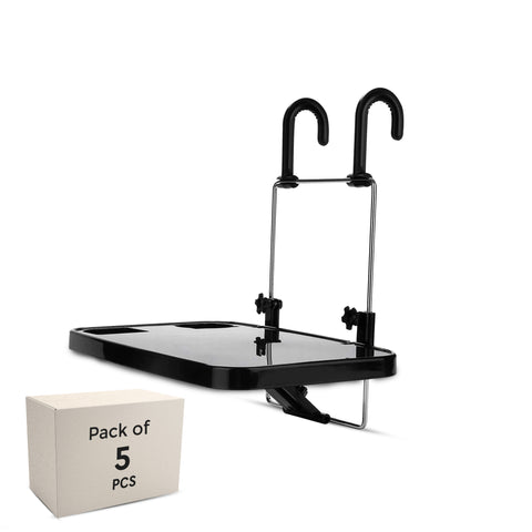 Robustt Multipurpose Car Tray | Black | ABS Material| Easy Installation | Adjustable Angles | Versatile  Use for holding food, drinks, laptops, and more