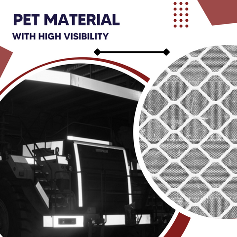 Robustt White Reflective Tape (42 Mtr X 50mm) White PET Material, Diamond Cut Design