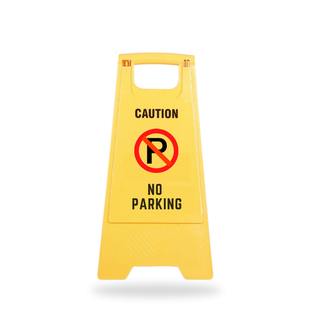 Robustt PP Material Caution No Parking Sign Board-UV Resistant,Two Side Floor Sign Board,Size - 62 X 30 cm
