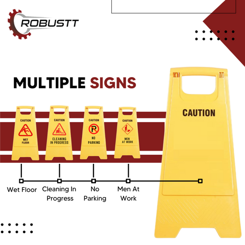 Robustt PP Material Caution No Parking Sign Board-UV Resistant,Two Side Floor Sign Board,Size - 62 X 30 cm