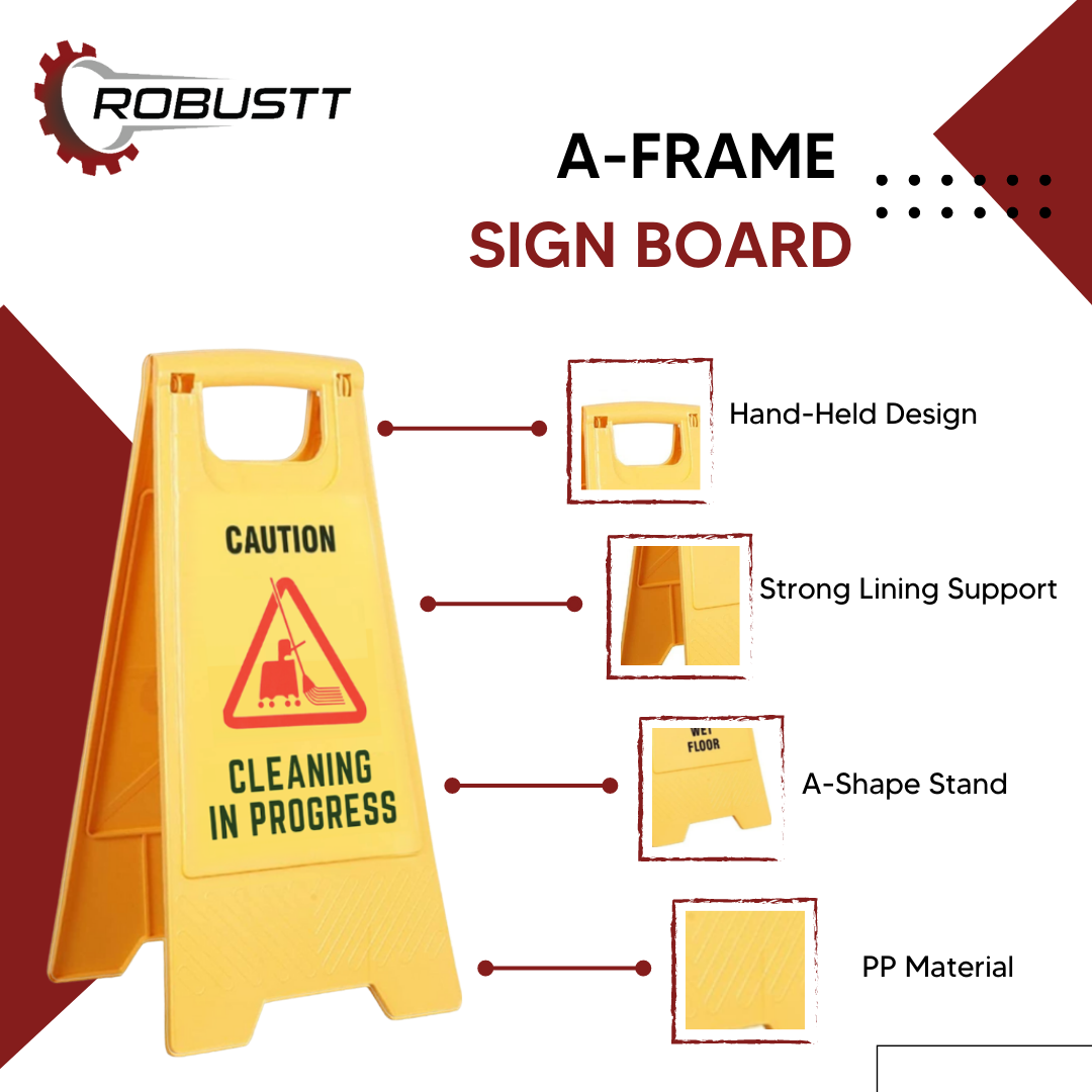 Buy Caution Cleaning in Progress Sign Board 62x30cm – Robustt