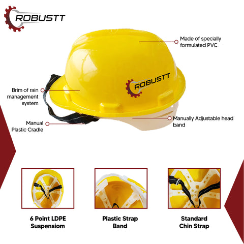 Robustt X Shree JEE Nape Type Adjustment-Safety Helmet, Construction Helmet, Protection For Outdoor Work Head Safety Hat