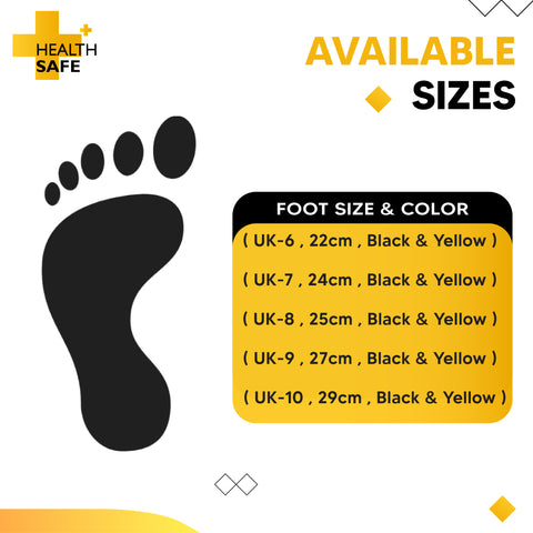 Health Safe Gum Boot For Men, (28.5cm Height) (Black/Yellow) Flexible PVC, Oil/Water/Acid Resistance, Industrial/Labor/Worker Purpose, Unisex Gumboot