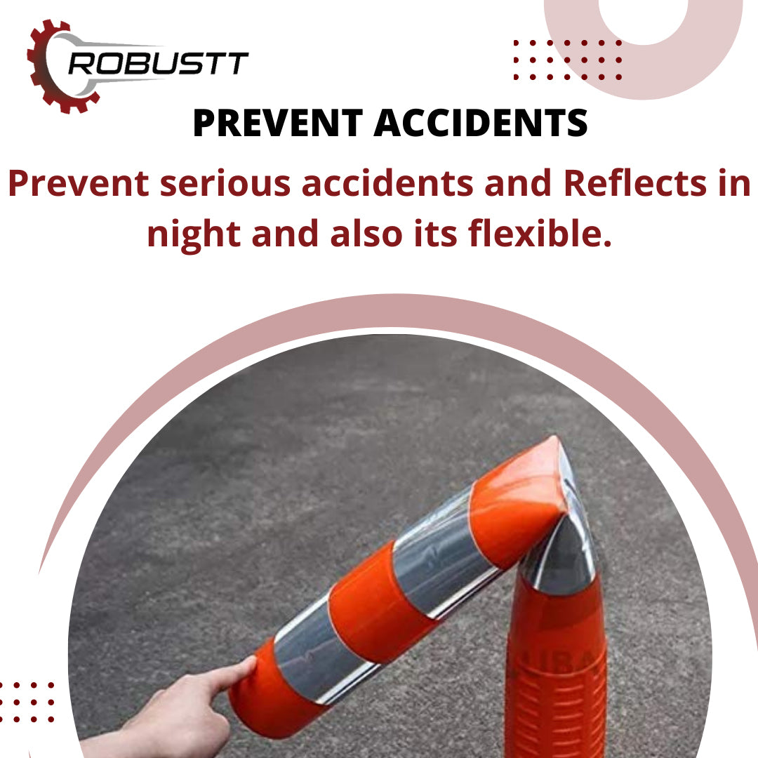 Buy Flexible Spring Post With 3 Reflective Tapes (Orange & Yellow ...