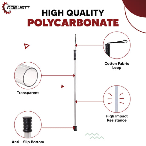 Robustt Polycarbonate Security/Police Stick High Impact resistance, Durable, Light weight, Scratch proof, Anti Slip Bottom