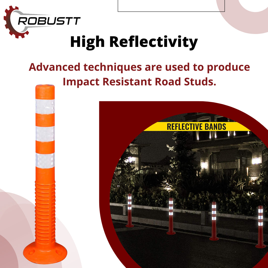 Buy Flexible Spring Post With 3 Reflective Tapes (Orange & Yellow ...