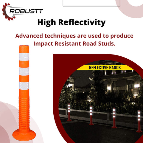 Buy Flexible Spring Post With 3 Reflective Tapes (Orange & Yellow ...