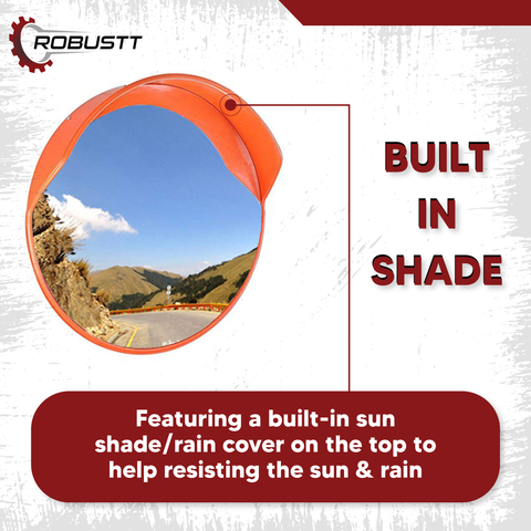 Robustt Unbreakable Convex Mirror For Road Safety with Installation Kit Rearview Radar Mirror (24/32/40 Inch)