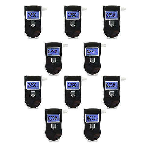 Robustt Alcohol Tester Black Advance Digital LCD Display Portable Breathalyzer with 5 Mouthpieces (Model 1)