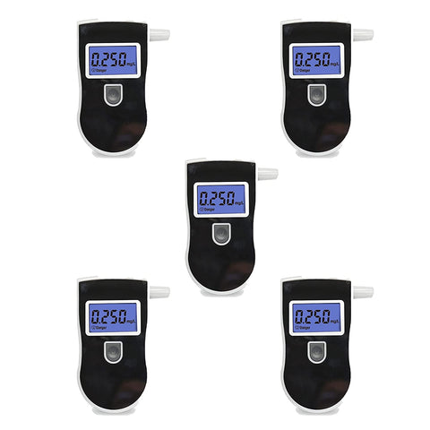 Robustt Alcohol Tester Black Advance Digital LCD Display Portable Breathalyzer with 5 Mouthpieces (Model 1)