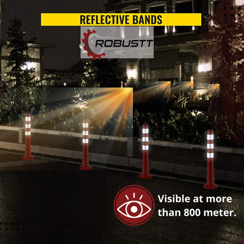 Buy Flexible Spring Post With 3 Reflective Tapes (Orange & Yellow ...