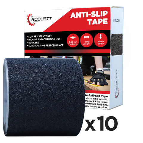Robustt Anti Skid/Anti Slip Tape (5Mtr X100mm) Fall Resistant With PET Material | For Slippery Floors, Staircase, Ramps, Indoor, Outdoor Use