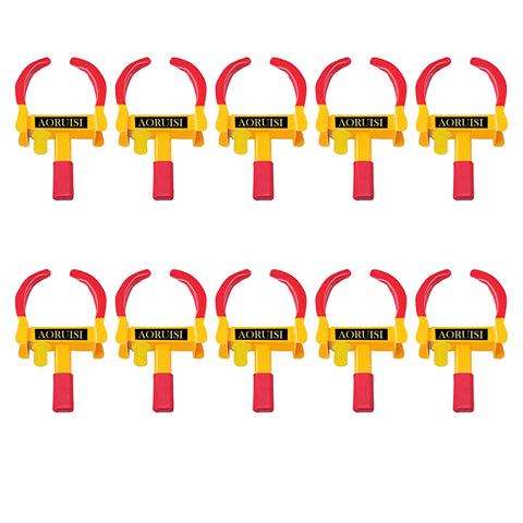 Robustt Wheel Lock, Red & Yellow, Anti-Theft Painted Tyre Lock with 3 Keys, Cold Rolled MS Steel Adjustable Heavy Duty, Wheel Lock for Car