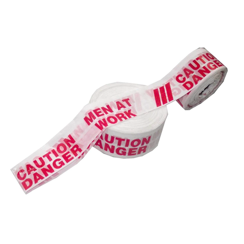 Robustt White & Red Barrication Tape (3 Inches x 130 Mtr) PVC Material, Caution/Danger/Men at Work, Warning Tape
