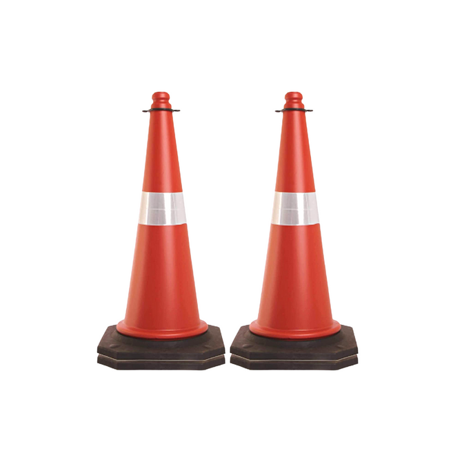 Buy Rubber Base Road Safety Cone Reflective Strips Collar Barricade For ...