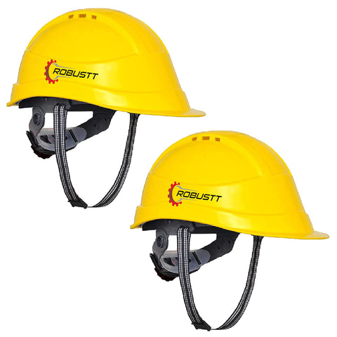 Robustt X Shree JEE Safety Helmet Executive Ratchet Type Adjustment, Protection for Outdoor Work Head Safety Hat with Sweat Band