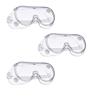 Robustt Safety Goggles (Transparent for Chemical Protection with an Adjustable Strap and Minimum Lens Fogging Pack of