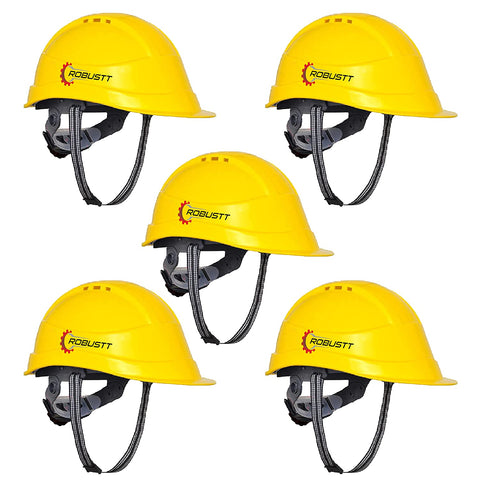 Robustt X Shree JEE Safety Helmet Executive Ratchet Type Adjustment, Protection for Outdoor Work Head Safety Hat with Sweat Band