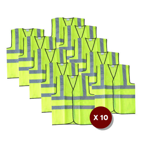 Robustt Polyster Fabric V Neck Reflective Safety Jacket, Safety Coat For Traffic, Sports, Construction Site