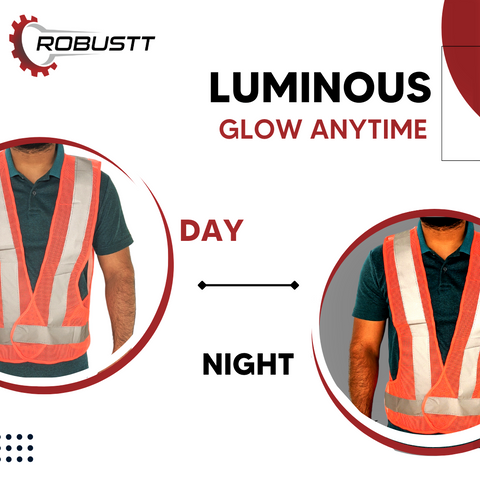 Health Safe Polyster Fabric Orange Reflective Safety Jacket Safety Coat With Velcro Clousure For Traffic, Sports, Construction Site