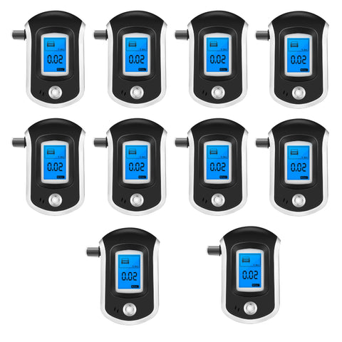 Robustt Alcohol Tester Black Advance Digital LCD Display Portable Breathalyzer with 5 Mouthpieces (Model 1)