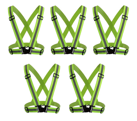 Robustt High Visibility Protective Safety Reflective Vest Belt Jacket, Night Cycling Reflector Strips Cross Belt Stripes