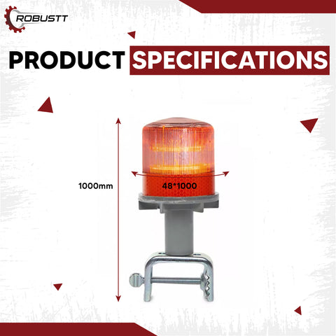 Robustt Solar Blinker Light of Aluminium Casting and ABS Clamp with Round Road Reflector for Road Safety