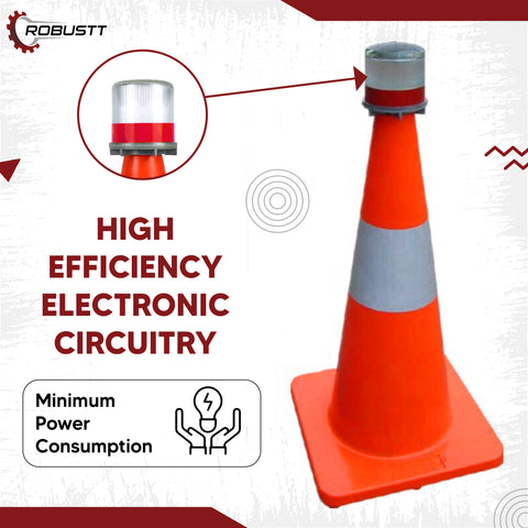 Robustt Solar Blinker Light of Aluminium Casting and ABS Clamp with Round Road Reflector for Road Safety