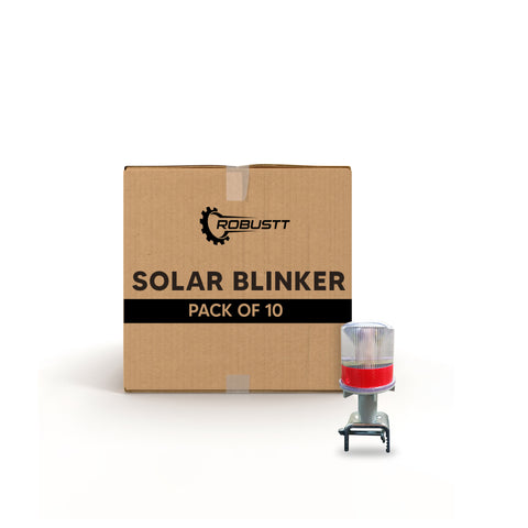 Robustt Solar Blinker Light of Aluminium Casting and ABS Clamp with Round Road Reflector for Road Safety